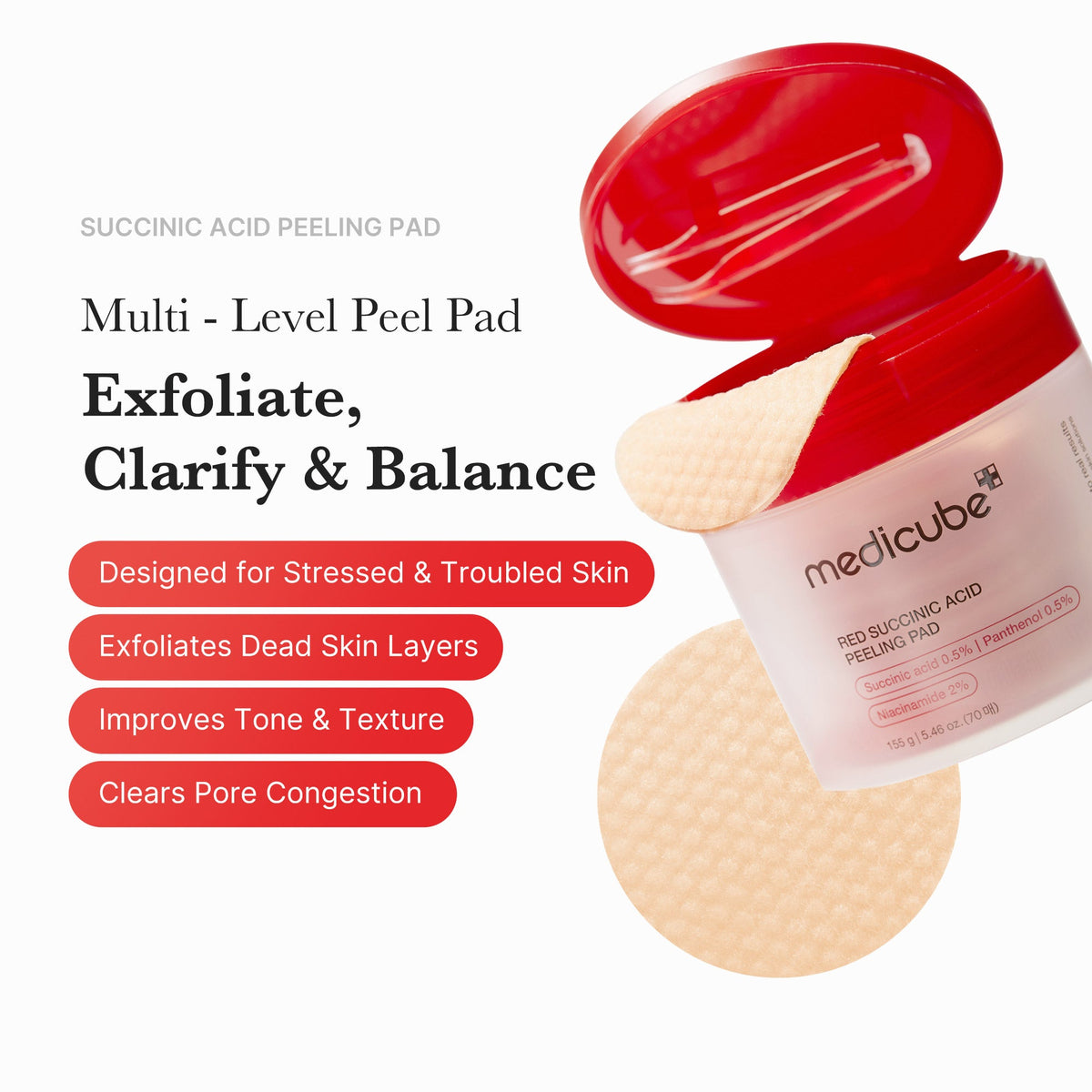 Red Succinic Acid Panthenol Pads P5