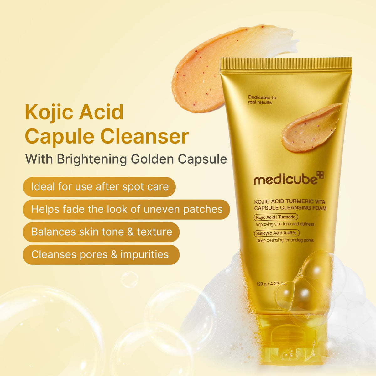 Kojic Acid Turmeric Vita Capsule Foam Cleanser W9