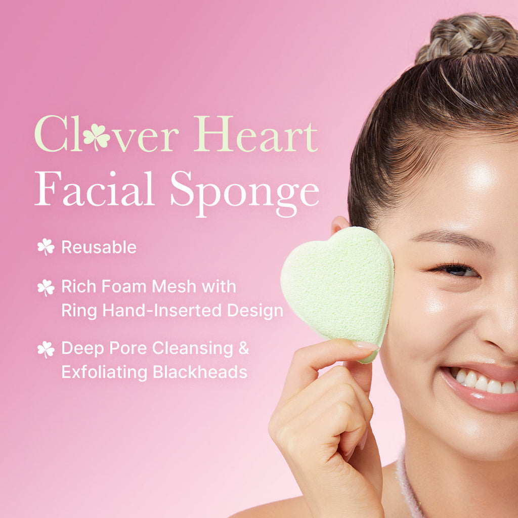 Clover Heart Facial Sponge L0