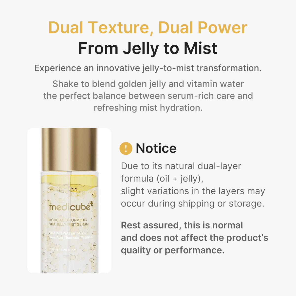 Kojic Acid Turmeric Vitamin Gold Jelly Mist Serum H7